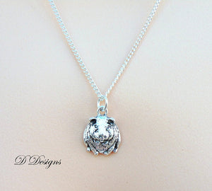 Silver Guinea Pig Pendant Necklace