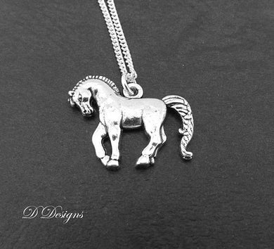 Silver Horse Pendant Necklace