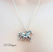 Silver Horse & Foal Pendant Necklace