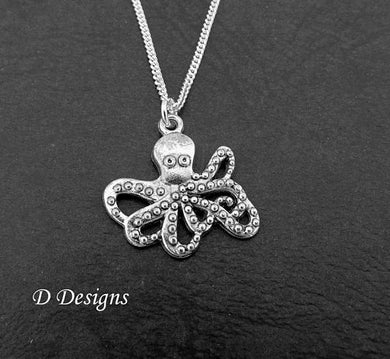 Silver Octopus Pendant Necklace