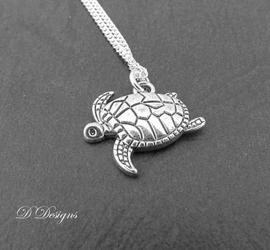 Silver Turtle Pendant Necklace