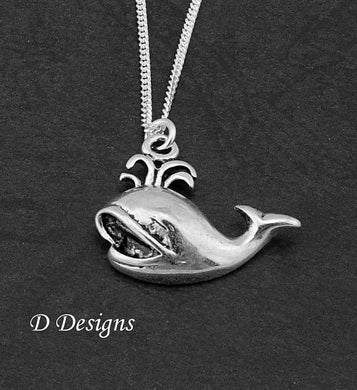 Silver Whale Pendant Necklace