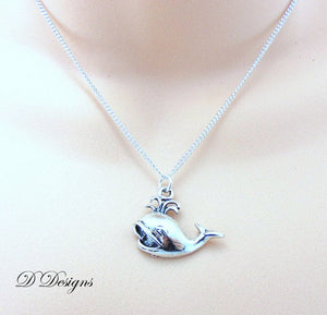 Silver Whale Pendant Necklace